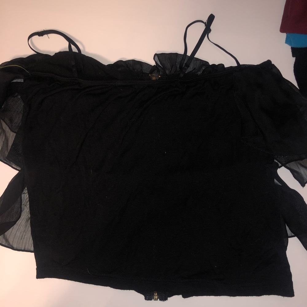Black Ruffle Tank Top - Picture 3 of 4